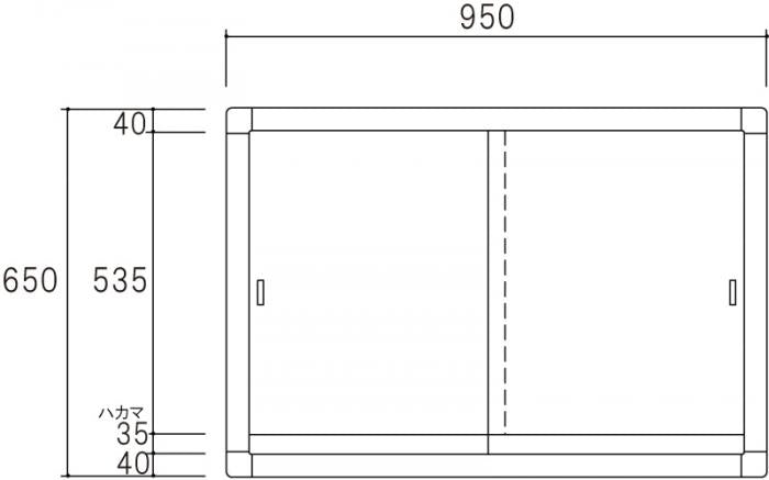 壁付け屋外掲示板（引き戸式）ACB-23