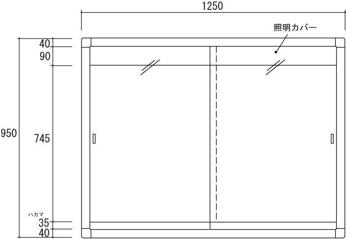 LED付き掲示板（壁付け）34シルバー