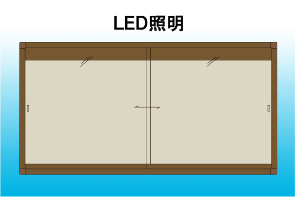 LED付き掲示板（壁付け）36ブロンズ | 屋外掲示板のお店サイン工房