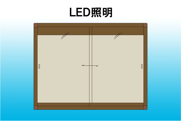 LED付き掲示板（壁付け）34ブロンズ | 屋外掲示板のお店サイン工房